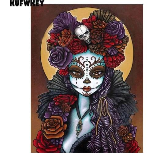 Diamond Embroidery Sugar Skull Girl Square Round resin Diamond Painting Full Display 5D DIY Cross Stitch mosaic Rhinestone decor