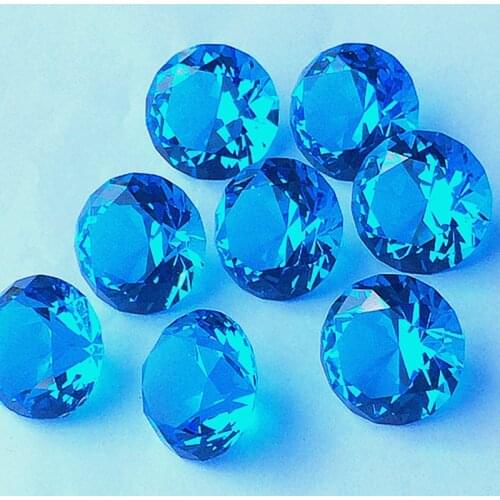Aqua diamond 30mm 5pcs/lot K9 Crystal glass Artificial craft feng shui stones jewel decoration wedding home accessiories