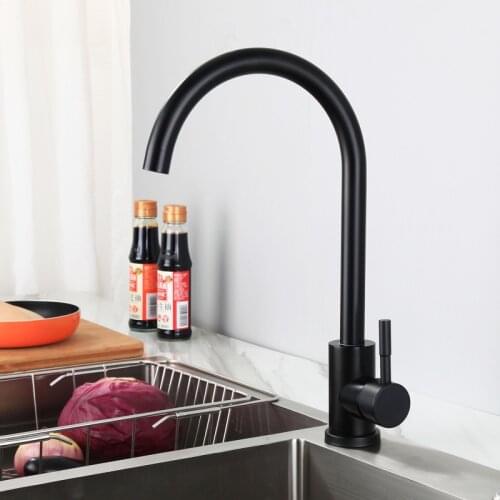 304 Stainless Steel Black Kitchen Hot And Cold Water Faucet 360 Degree Swivel Sink Faucet Kitchen Torneira Gourmet De Cozinha