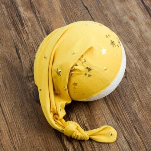 Baby Knot Tail Starry Sky Hat Newborn Photography Props Infants Beanies Photo Shooting Posing Accessories