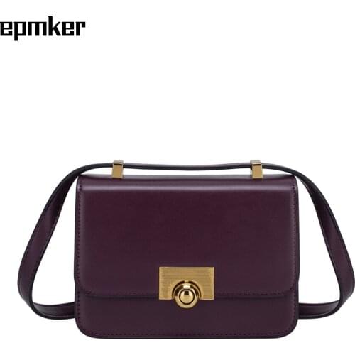 EPMKER 2021 New Purses and Handbags Luxury Brand Bags Lock Flap Satchel Handbag Top Quality Shoulder Bags Cute Crossbody Bags