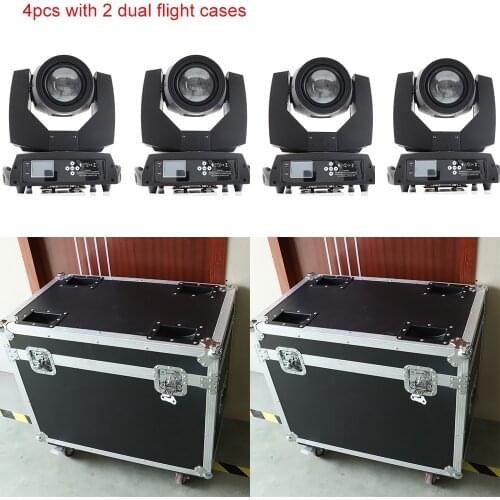 4x with 2 dual flight cases sharpy beam 230 7r light beam moving head light professional dj with 2 prisms with powcon in and out