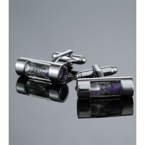 French Shirt Purple hourglass Cufflinks Brass Material Novelty Functional Gradienter Design Mens Cuff Buttons Wedding Cufflinks