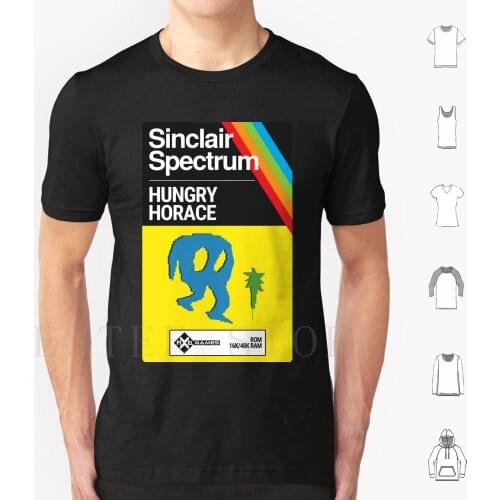 Hungry Horace ( Cassette Tape ) T Shirt Print Cotton Horace Hungry C64 Commodore Spectrum Retro Retro Gaming Gaming Video Game