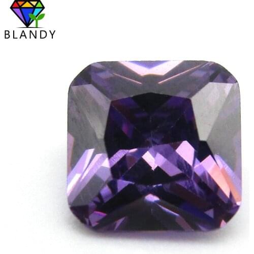 CZ Stone 3x3~10x10mm Loose Octangle Shape Princess Cut Amethystine Cubic Zirconia Stone 5A Purple Red Synthetic Gems For Jewelry