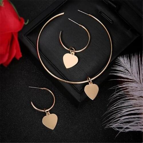 3 Pieces Of Hoop Earrings Fashion Large Smooth Love Heart Ring Earrings New Casual And Elegant Ladies Party Gifts