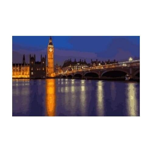Cioioil-T1176 evening moonlight charming London DIY Painting By Numbers Acrylic Paint On Canvas Modern Wall Art Picture Coloring