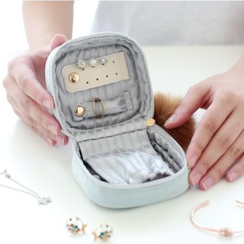 PLEEGA Korean Style Fresh And Simple Girl Earrings Plate Jewelry Box Protable Earrings Ring Multi-function Jewelry Storage Box