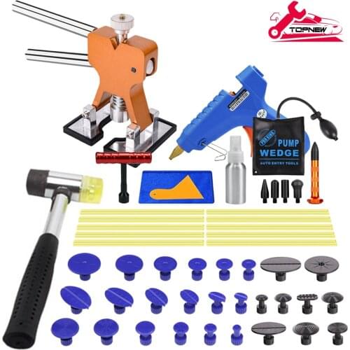 Auto Body Dent Repair Kit, Paintless Dent Repair Kit with Golden Dent Puller for Auto Body Dent Removal