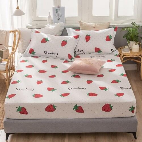 Fitted Sheet One-Piece Cotton Mattress Cover Pure Cotton Non-Slip Bedspread Mattress Cover Simmons Protective Cover