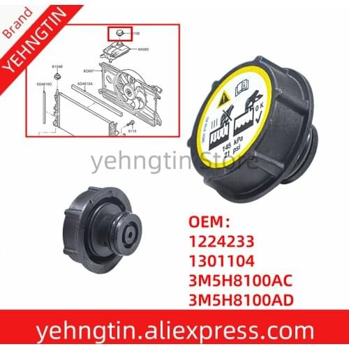 OEM 1301104 3M5H-8100-AD Expansion Tank Radiator Cap For Ford Focus Fiesta C-max Mondeo Transit Water Tank Cap Cover