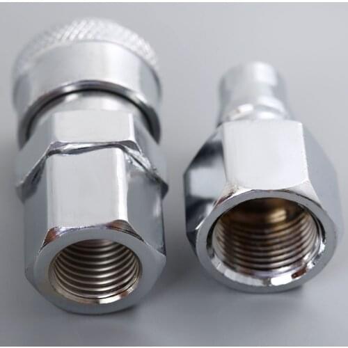 2pcs/kit SF30+PF30 Pneumatic Iron Part Air Line Hose Compressor Quick Connector Release 3/8" BSP Female Thread Coupler Connector