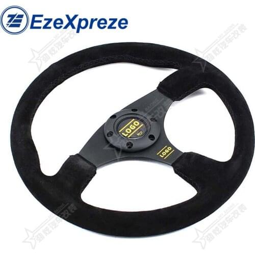 14inch 350mm Racing PU Leather Steering Wheel Aluminum Alloy Deep Corn Dish Sport Drifting Steering Wheels Universal