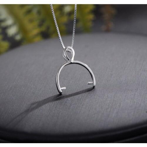 White Gold Plated 925 Silver Bail Connector Sterling Silver Pendant Pinch Bail For 12mm-15mm Round Beads P230B