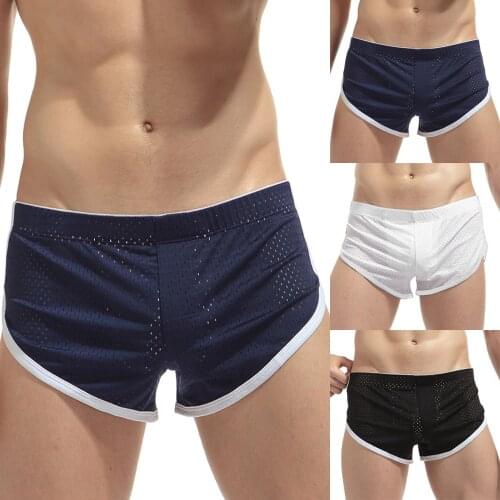 Sexy Boxers Mens Breathable Shorts Boxers Arrow Mesh Sports Underwear Casual Fitness Panties Male Brand Underpants Size M-XXL
