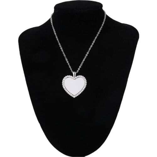 Heart Necklace Sublimation Alloy Heat Transfer for DIY ID Name Tags