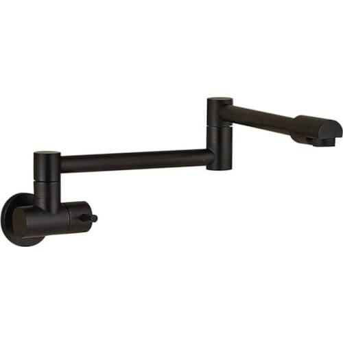 Free ship Modern Solid Brass Black Foldable tap,wall mount Single Cold Tap Extended Wall Mounted Pot Filler Faucet