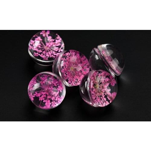 20# No-Hook Glass Ball And Flowers flower Not Wooden For DIY Earrings Bracelet Necklace Jewelry Making Beads #IZ406
