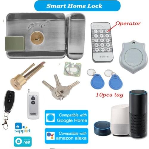 12V Wifi Electric Lock 125KHz eWelink Access Control system Auto Lock Remote Control Door Lock Keyfob Anti-theft Anti-tamper