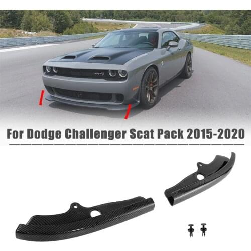Car Front Bumper Lip Protector Cover For Dodge Challenger SRT Scat Pack 2015-2020 Carbon Front Bumper Lip Splitter Covers Guard