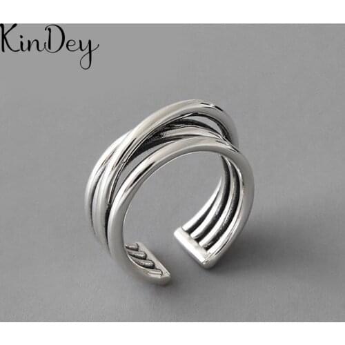 2021 New Charm Boho Lines Rings For Women Lover Wedding Bridal Valentines Gifts Men Open Retro Antique Rings