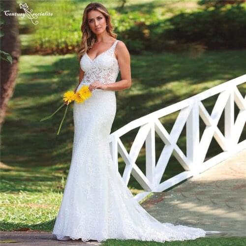 Boho Wedding Dresses for Women Mermaid 2021 Lace Country Bridal Gowns African Bride Dress Robe Mariage Vestido De Noiva