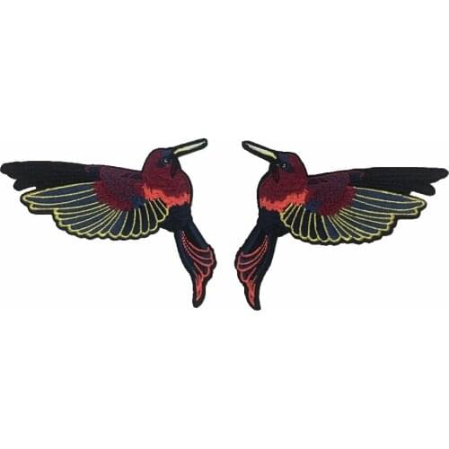 1 Pair of Birds Patches Embrioderey Sticker Iron on Patch for Clothes Hats Bags 15.5x15cm DIY Garment Accessories Patchwork