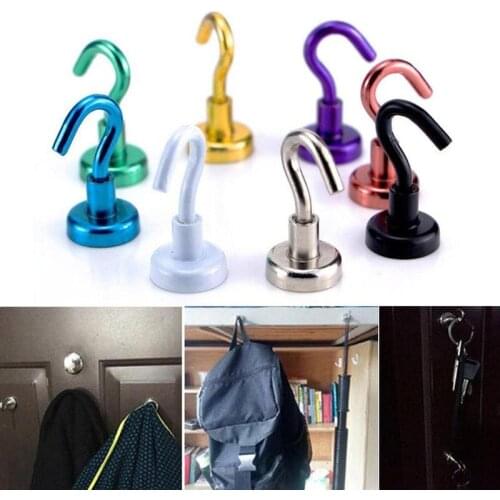 1Pcs Powerful Magnetic Hanging Hook Magnet Holder Key Hook 8kg Hook Force Magnet Pulling S0T5