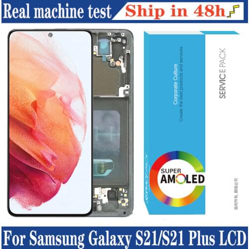 100% Original AMOLED Display for Samsung Galaxy S21 G991 G990F/DS Full LCD Touch Screen S21 Plus G996 G9960 G996F Repair Parts