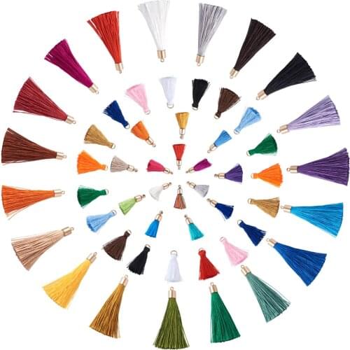 120pcs/Set Colorful Polyester Tassel Pendant Charms for Jewelry Making DIY Earrings Bracelets Decorations Findings Accessories
