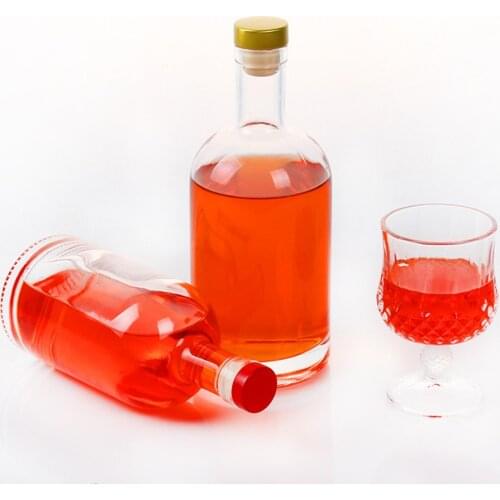 2PCS Vodka Bottle Thickened Transparent Glass Whiskey Bottle - 200ml