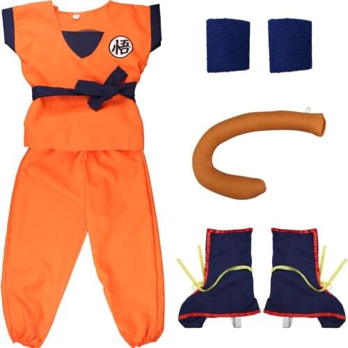 2021 Child Adult Halloween Costumes Z Clothes Suit Goku Cosplay Costumes Top/Pant/Belt/Tail/wrister/Wig