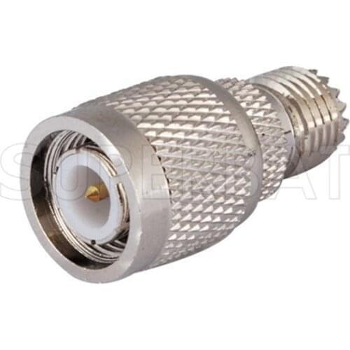 Superbat 5pcs Mini-UHF to TNC Adapter Mini-UHF Jack to TNC Plug Straight RF Coaxial Connector