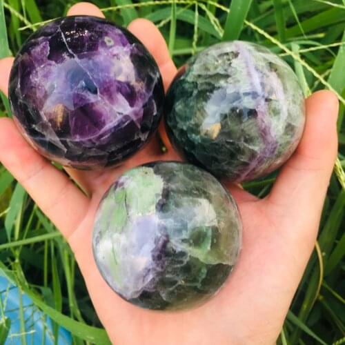 6cm natural fluorite quartz crystal ball for home decoration 1PC