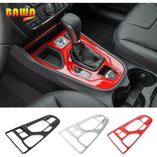 BAWA Automotive Interior Stickers for Jeep Cherokee Gear Shift Panel Covers Decoration Trim Accessories for Jeep Cherokee 2019