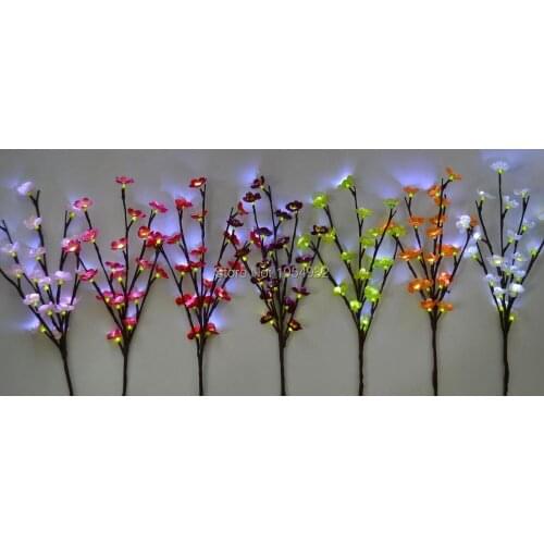 Free Shipping 36PCs a lot LED Battery Blossom Plum Branch Light 20" 20L White LED 7 Colors of Blossom Plum for you to Choice