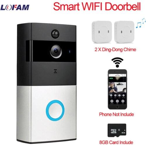 LOFAM Wireless WiFi Video Doorbell Camera IP 1080P Ring Door Bell Video Intercom Two Way Audio APP Control Infrared Night Vision