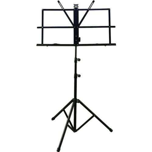 Black Color Foldable Music Holder Lightweight Metal Material Sheet Music Stand with Waterproof Carry Bag