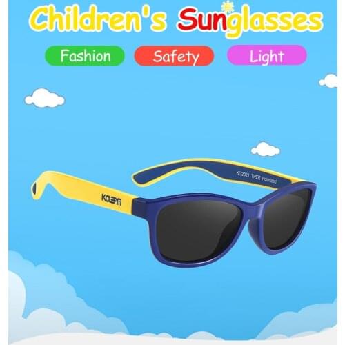 Kids Sunglasses Girls Colorful Children Sun Glasses for Junior Boys Safety 100% UV400 Polarized Eyewear Child with Case