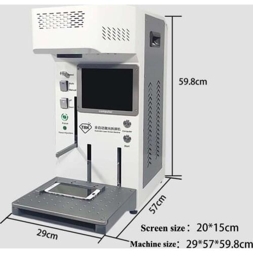 TBK-958A 20W LCD Back cover glass seprating machine For iPhone 8 to iPhone 11 Promax Back Glass Remover Metal Engraving