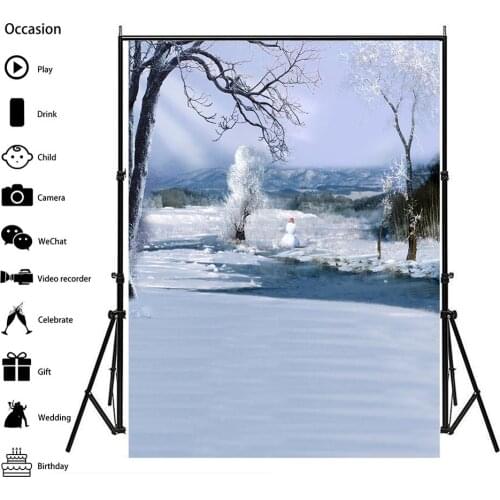 Minimoto 5X7Feet(150x210cm) Winter Outdoor Snow Scene Theme Photography Background Vinyl Non-woven Photo Studio Backdrop Props
