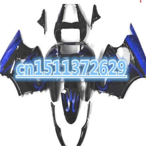 Hotlike blue flame black Fairings for KAWASAKI Ninja ZX-6R 98-99 ZX 6R 1998-1999 ZX6R 98 99 ZX 6R 1998 1999 Fairing