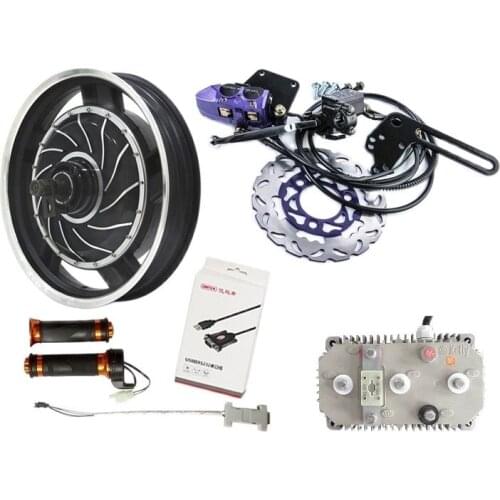 QSMotor 5000W 17inch Electric motorcycle Motor Conversion Kits with Kelly Sine Wave Controller
