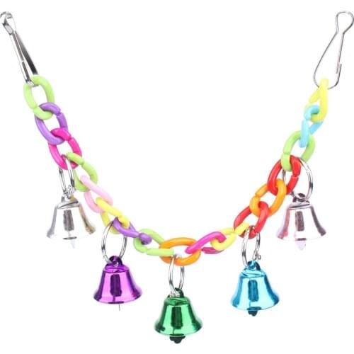 Colorful Plastic Chain Swing Toy for Birds Parrots Cage Decor