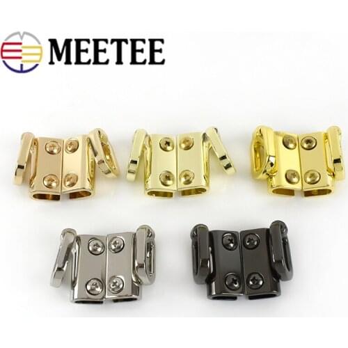 Meetee 2/5pairs Luggage Side Ear Hook Metal Screws Movable Buckle Bag Leather Clips Starp Hang Clasp DIY Hardware Accessories