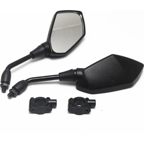 Motorcycle Rear View Mirrors with 10mm Bolt with 7/8Inch Handle Bar Mount for Cruiser Suzuki Honda Bike ATV Scooter