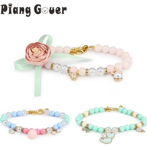 Dog Collar Flower Teddy Dog Collars Artificial Rhinestone Pet Necklace Collar For Cat Small Dogs Necklace