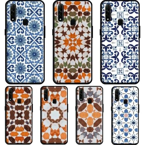 Moroccan Tile For OPPO Find X3 Pro A5 A9 A53 A31 2020 A1K A3S A5S A15 A52 A72 A83 A91 F5 Reno 2 Z Case