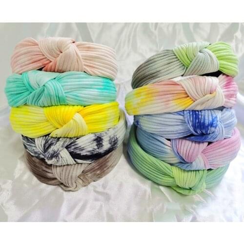 1PC Tie Dye Knot Hairband Handmade Knotted Headband Customized Hair Accessories