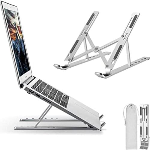Laptop Stand Adjustable Aluminum Laptop Tablet Stand Foldable Portable Desktop Holder Compatible with All Laptops